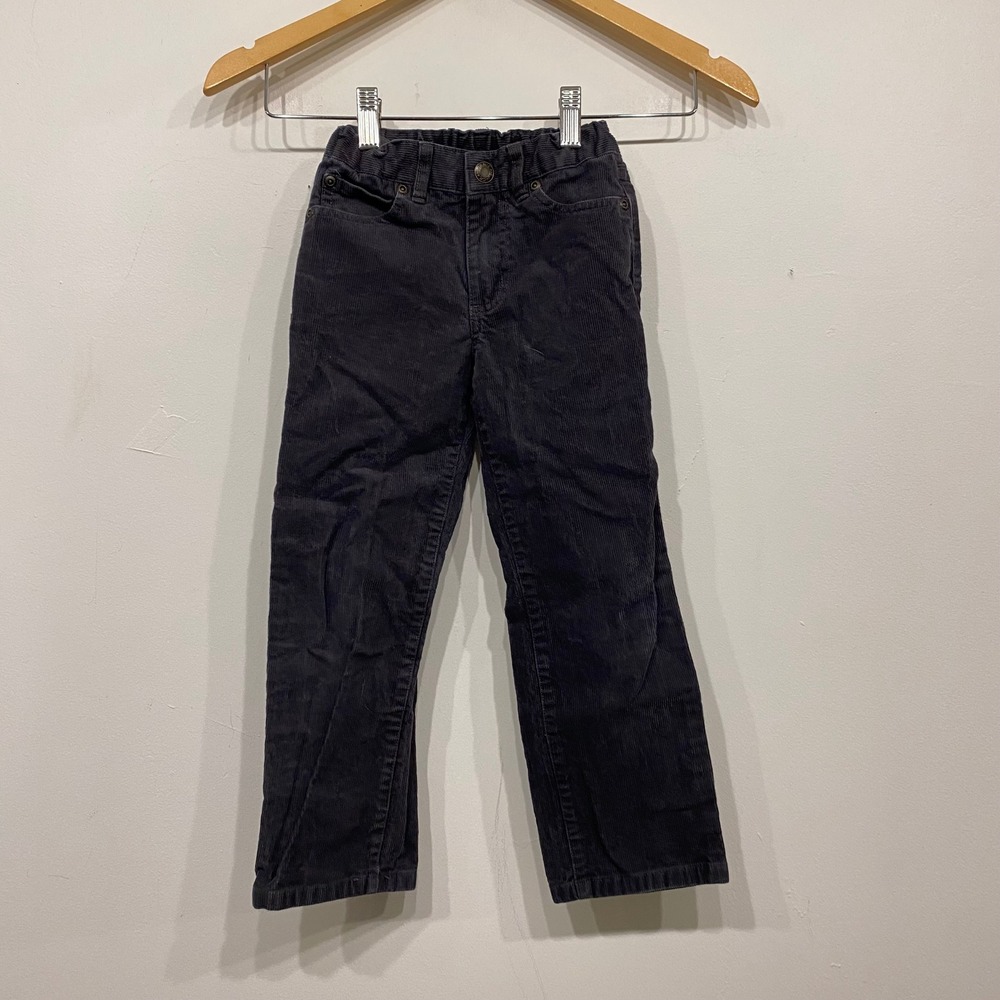 Janie and Jack Boys Dark Grey Corduroy‎ Pants Size 5 Elastic Waist Trousers